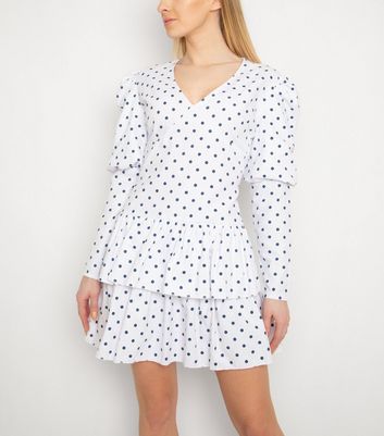 spotty long sleeve dress