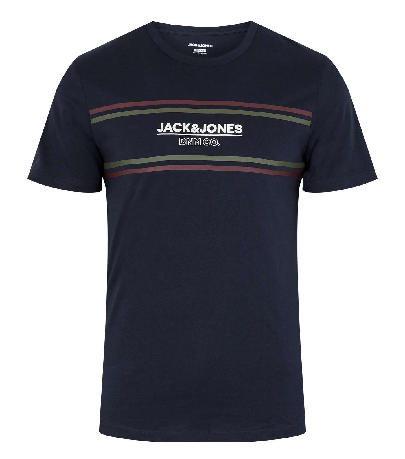 Jack & Jones Black Logo Stripe Crew T-Shirt