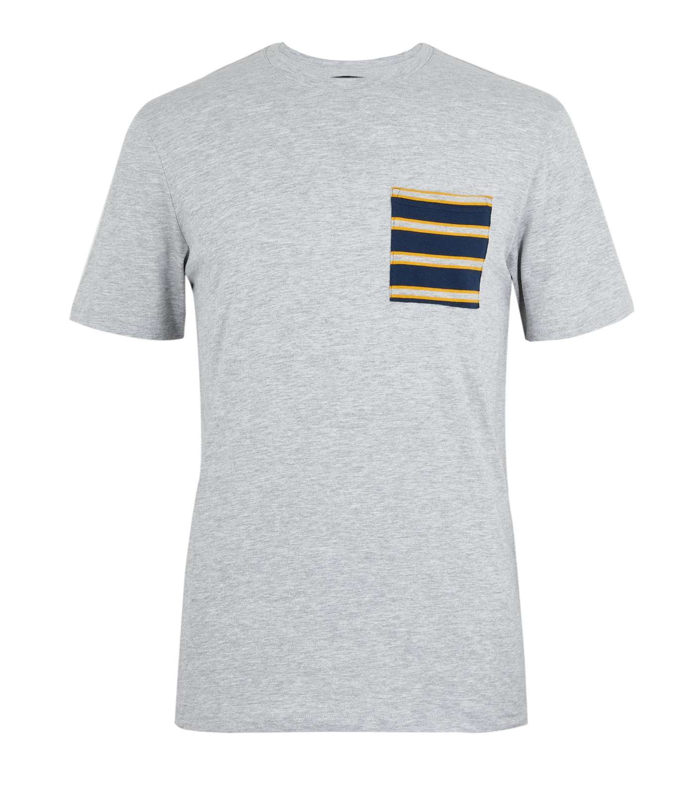 Only & Sons Grey Marl Stripe Pocket T-Shirt