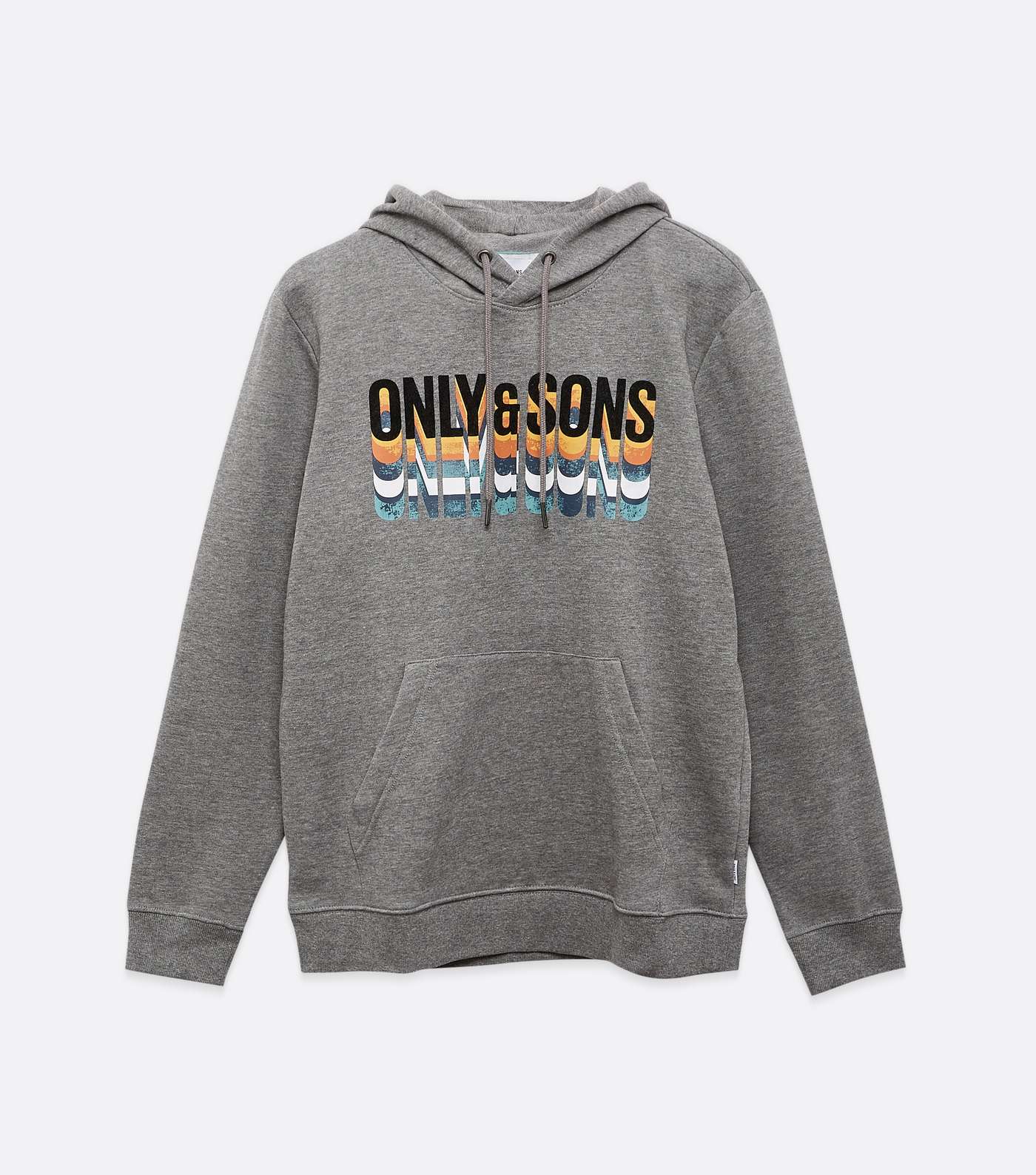 Only & Sons Grey Layered Logo Hoodie Image 5