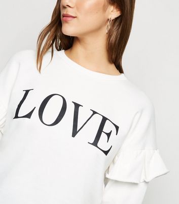 white slogan sweatshirt