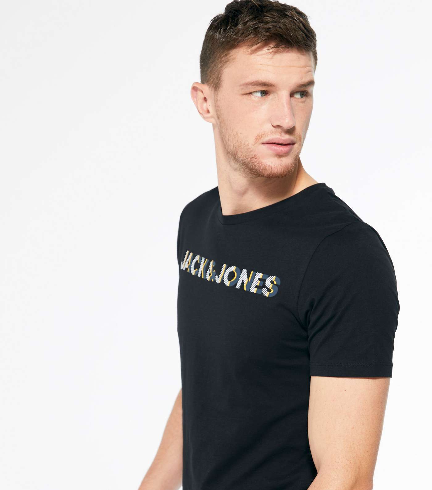 Jack & Jones Black Short Sleeve Logo T-Shirt  Image 3