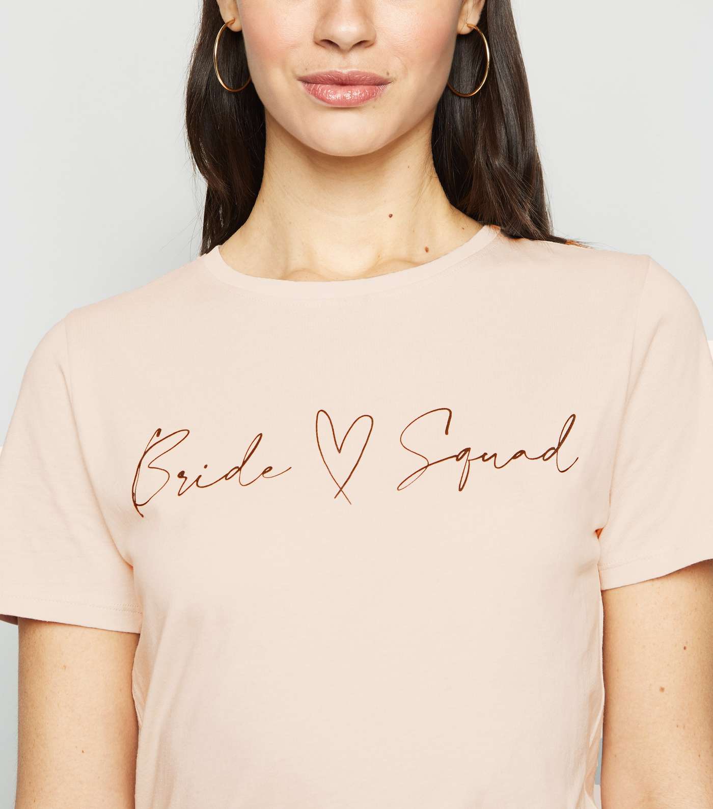 Pale Pink Bride Squad Slogan T-Shirt Image 5