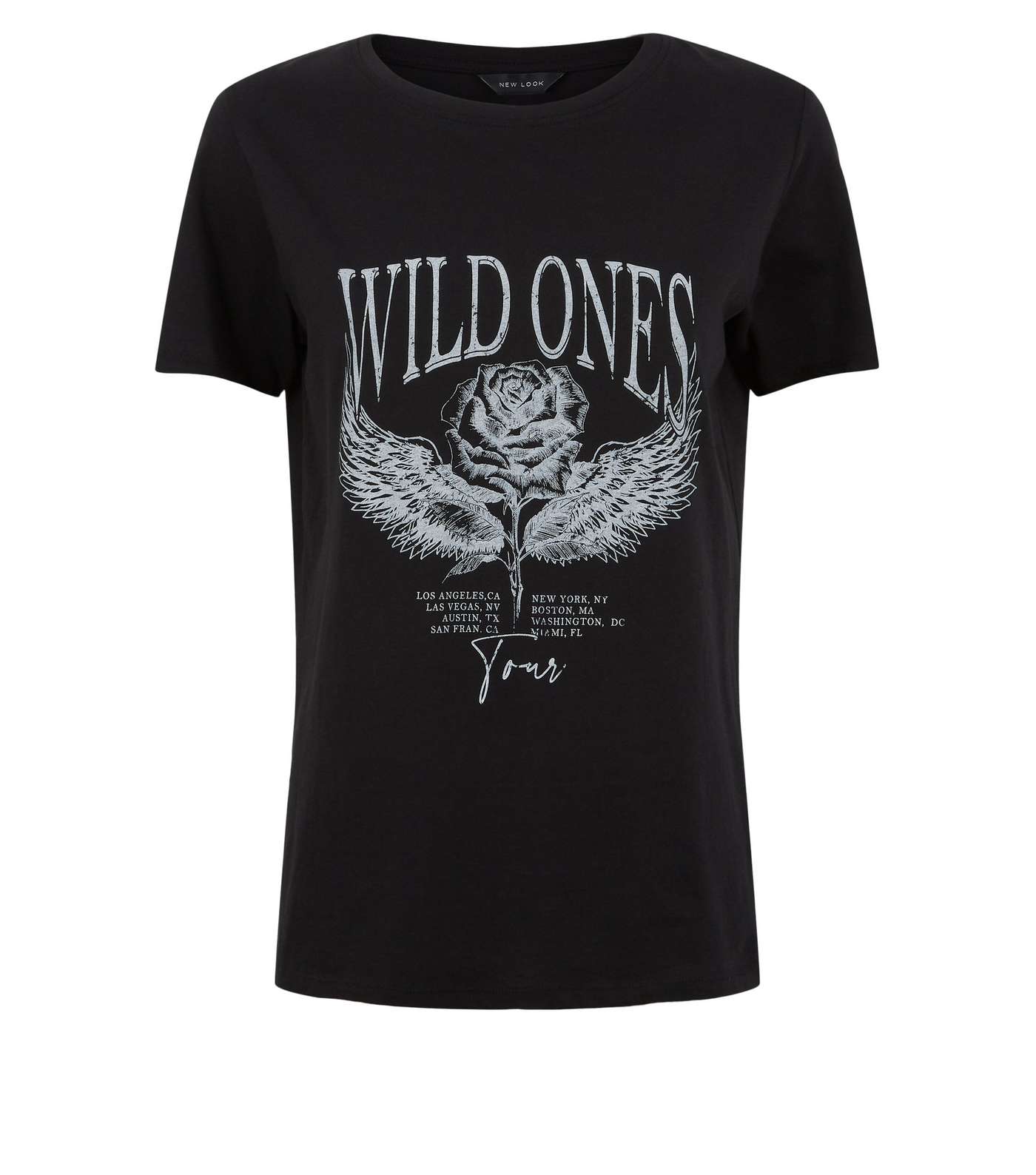 Black Rose Wild Ones Slogan T-Shirt Image 4