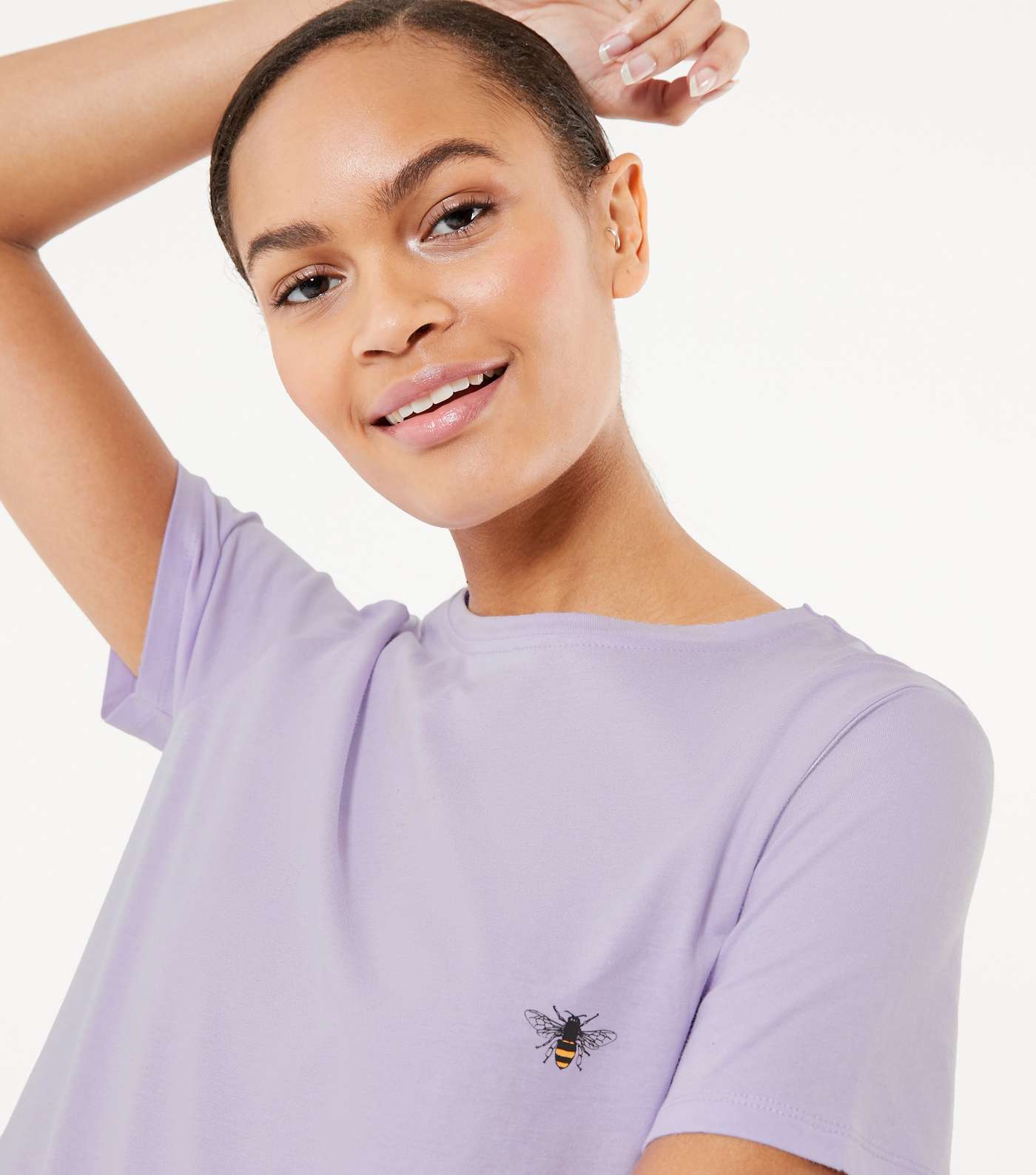 Lilac Bee Print T-Shirt  Image 4