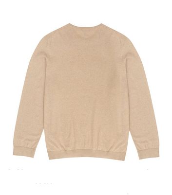 Image of Plus Size Cream Fine Knit Crew Neck Jumper New Look