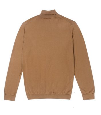 Image of Plus Size Camel Fine Knit Roll Neck Jumper New Look