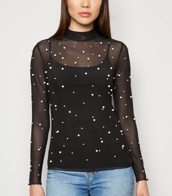 pearl mesh top