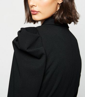 puff sleeve black jacket