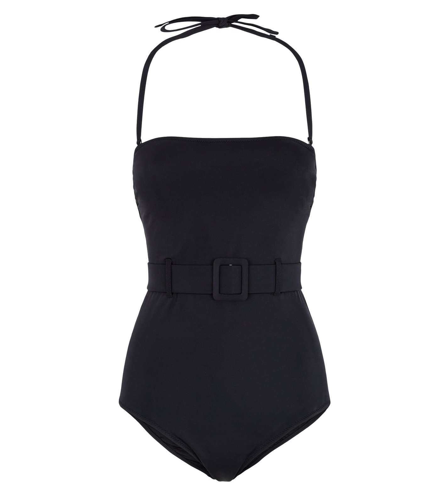 Black Belted Bandeau Swimsuit Image 3