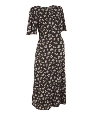 floral flutter midi dress