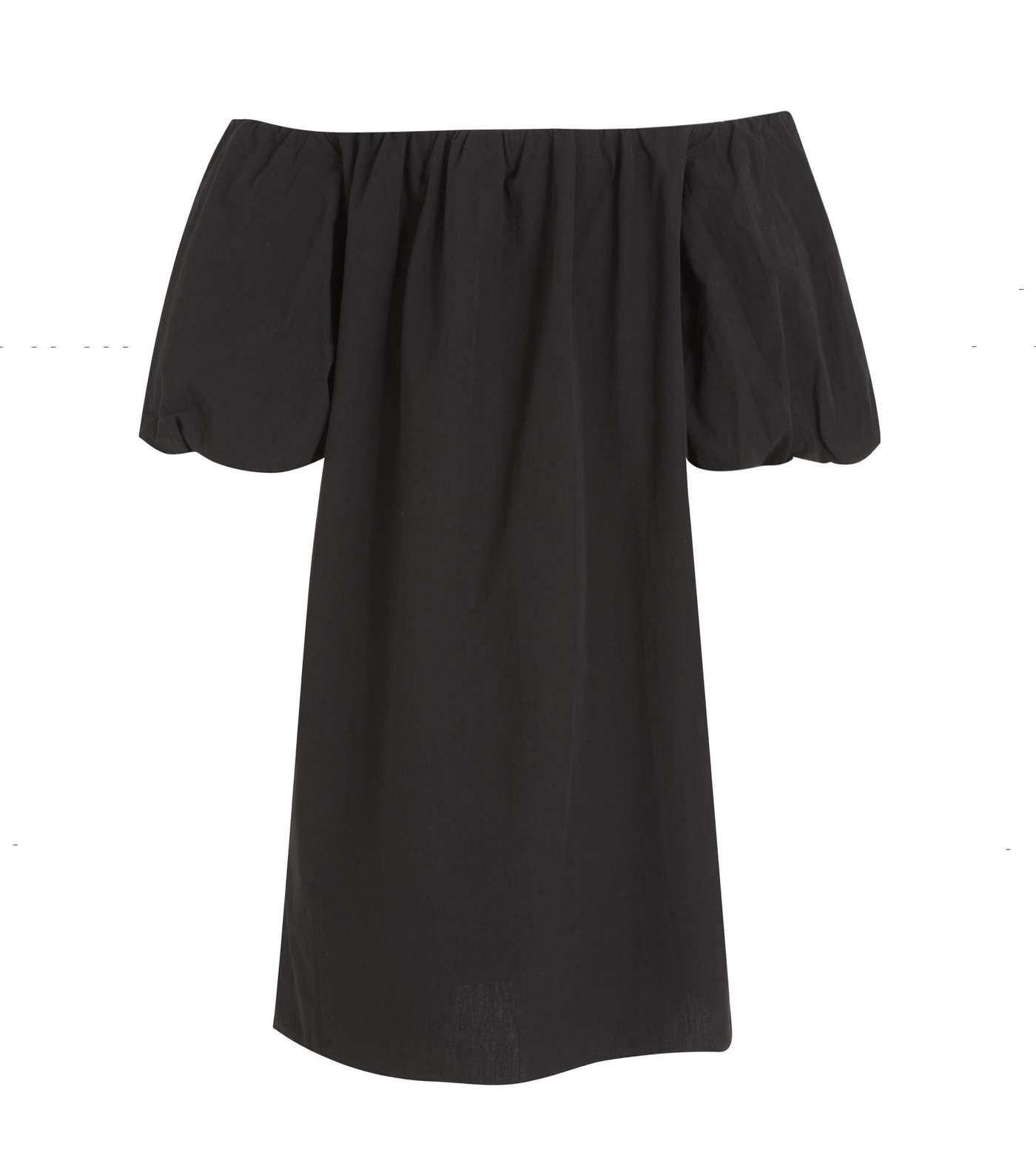 Black Bardot Poplin Mini Dress  Image 2
