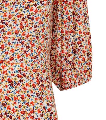 new look red ditsy floral dress