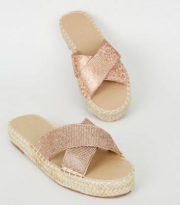 Rose gold sliders deals river island