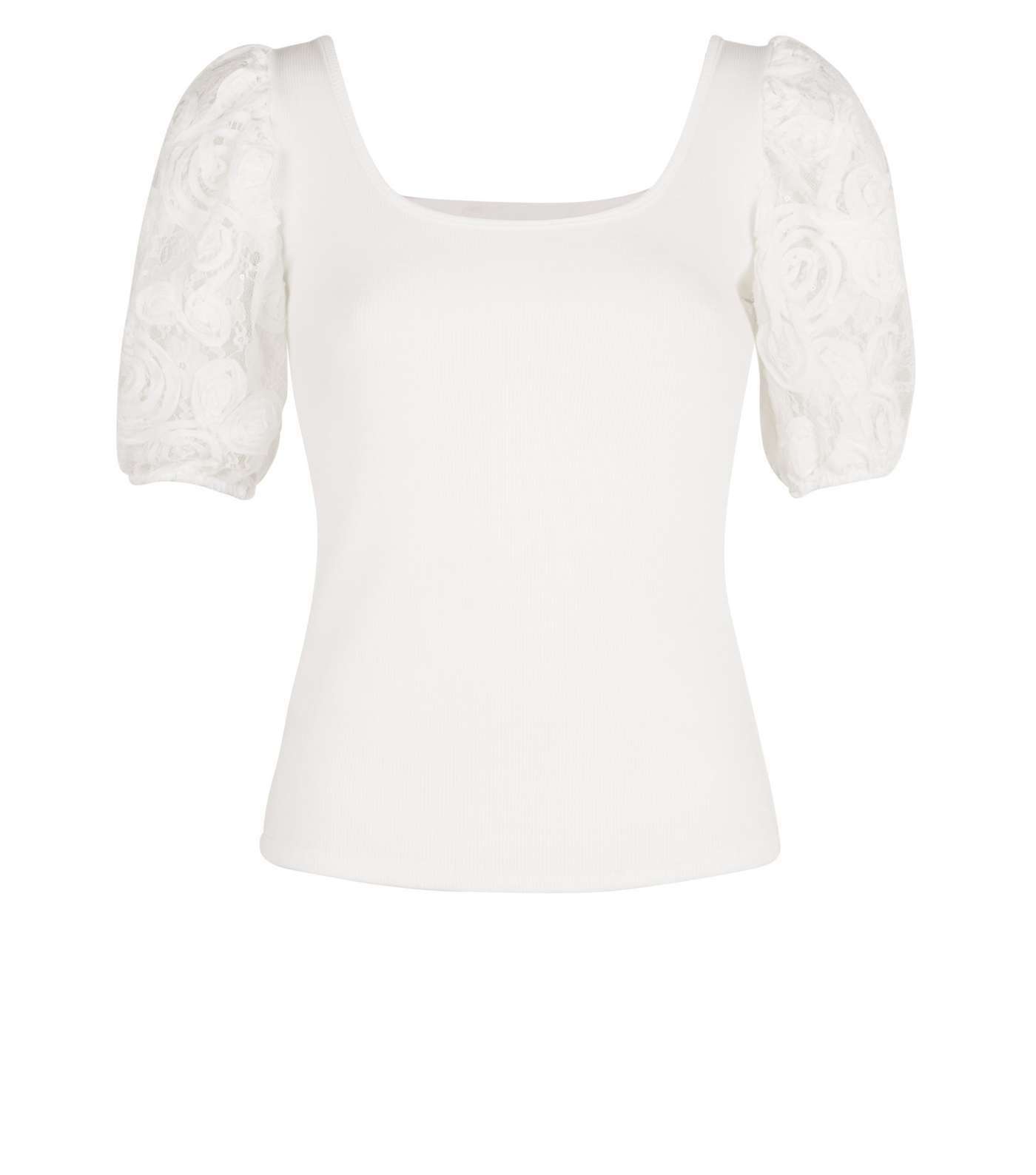 Cameo Rose Cream Floral Lace Sleeve Top Image 4