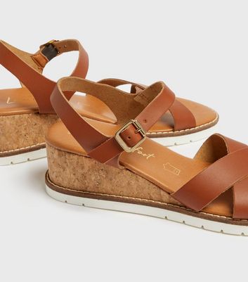 tan cork wedge sandals