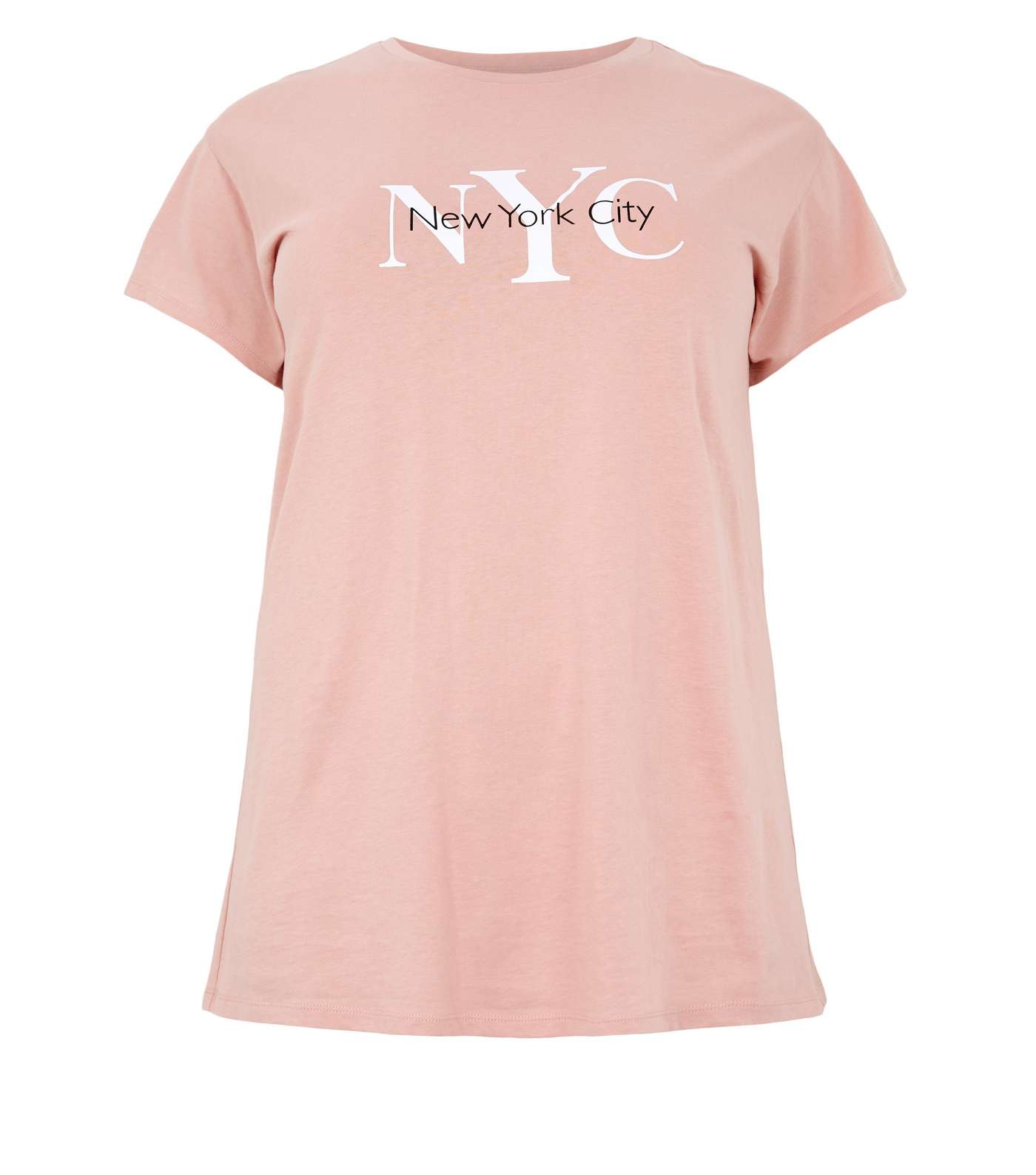 Curves Pink NYC Slogan T-Shirt Image 4