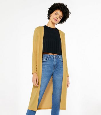 longline mustard cardigan