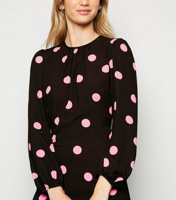 new look black spotty dress