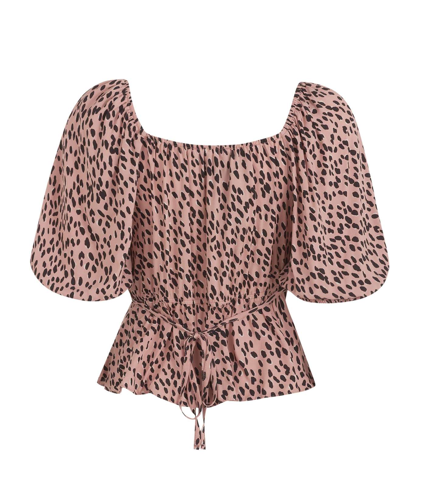 Petite Pink Abstract Spot Puff Sleeve Blouse  Image 2