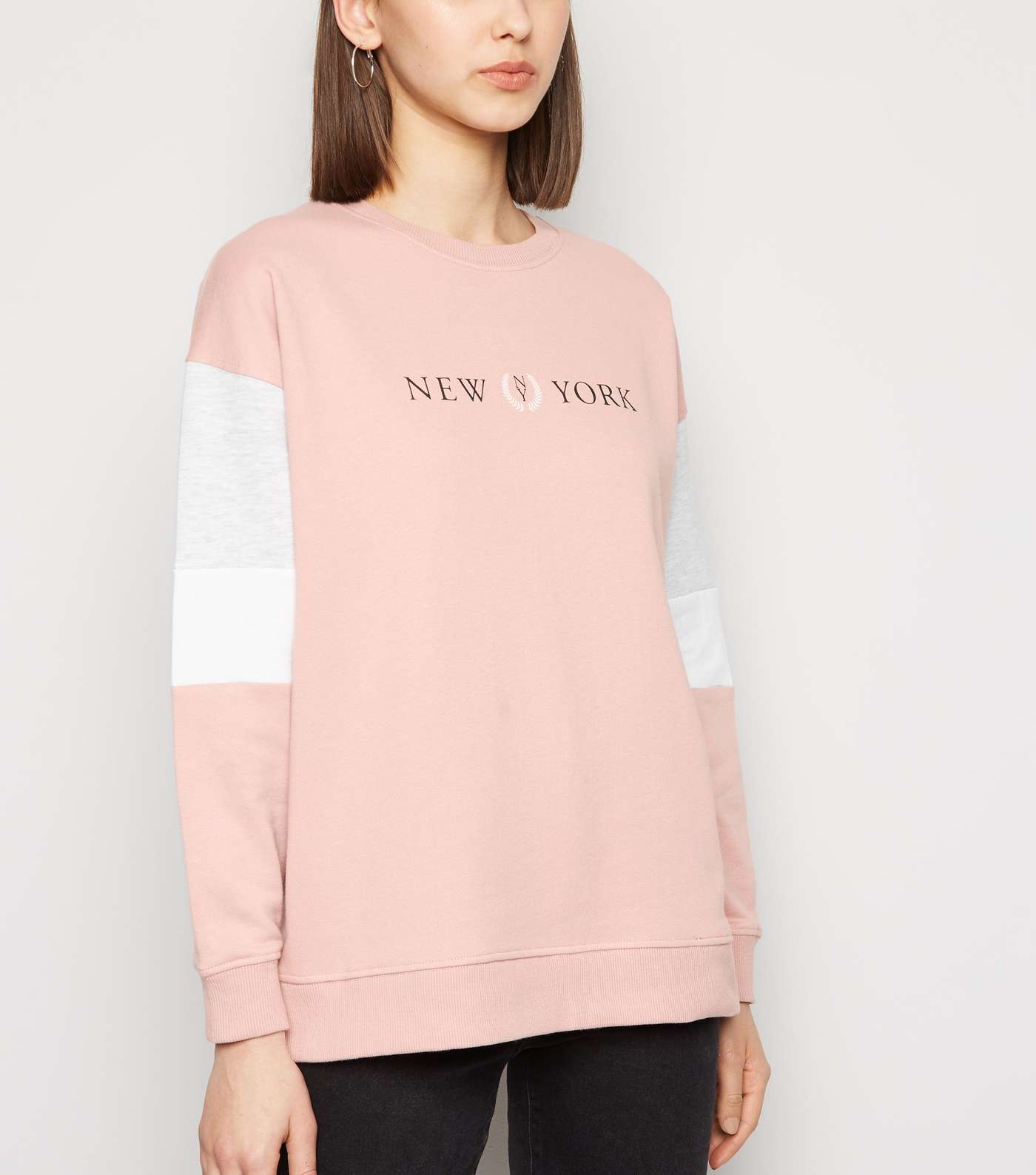 Mid Pink New York Colour Block Sweatshirt