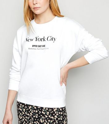 White New York Slogan Sweatshirt