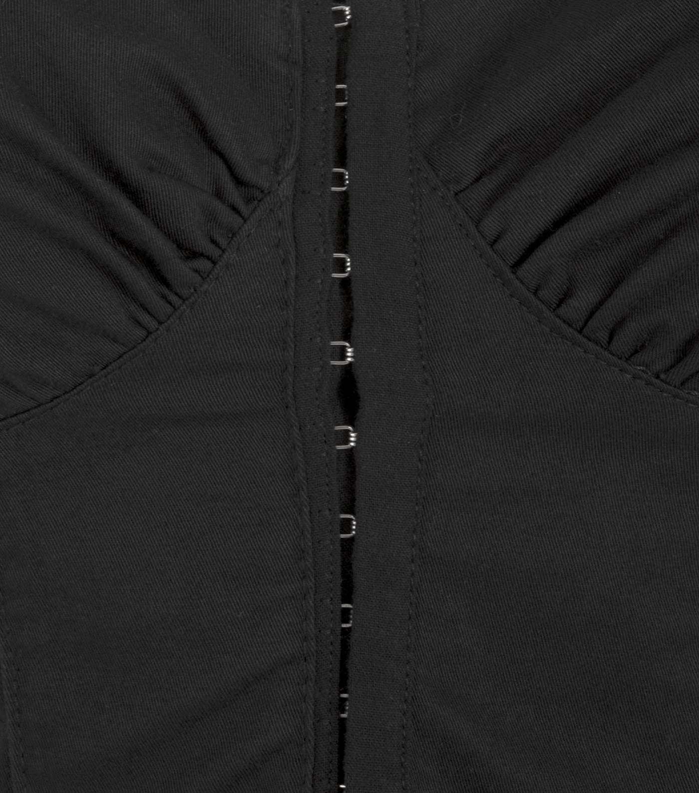 Black Corset Style Puff Sleeve Top Image 3