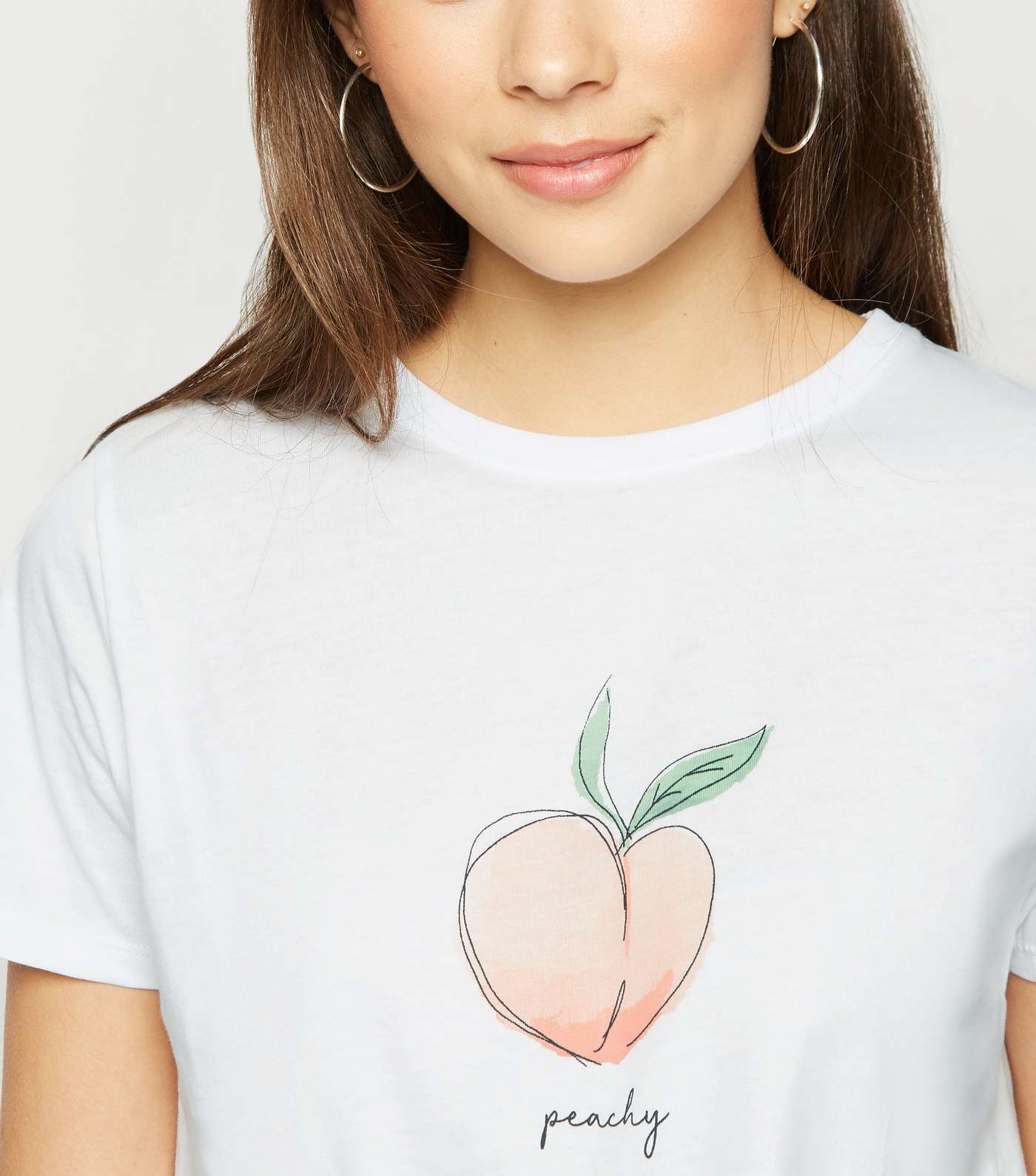 White Peachy Slogan T-Shirt Image 5