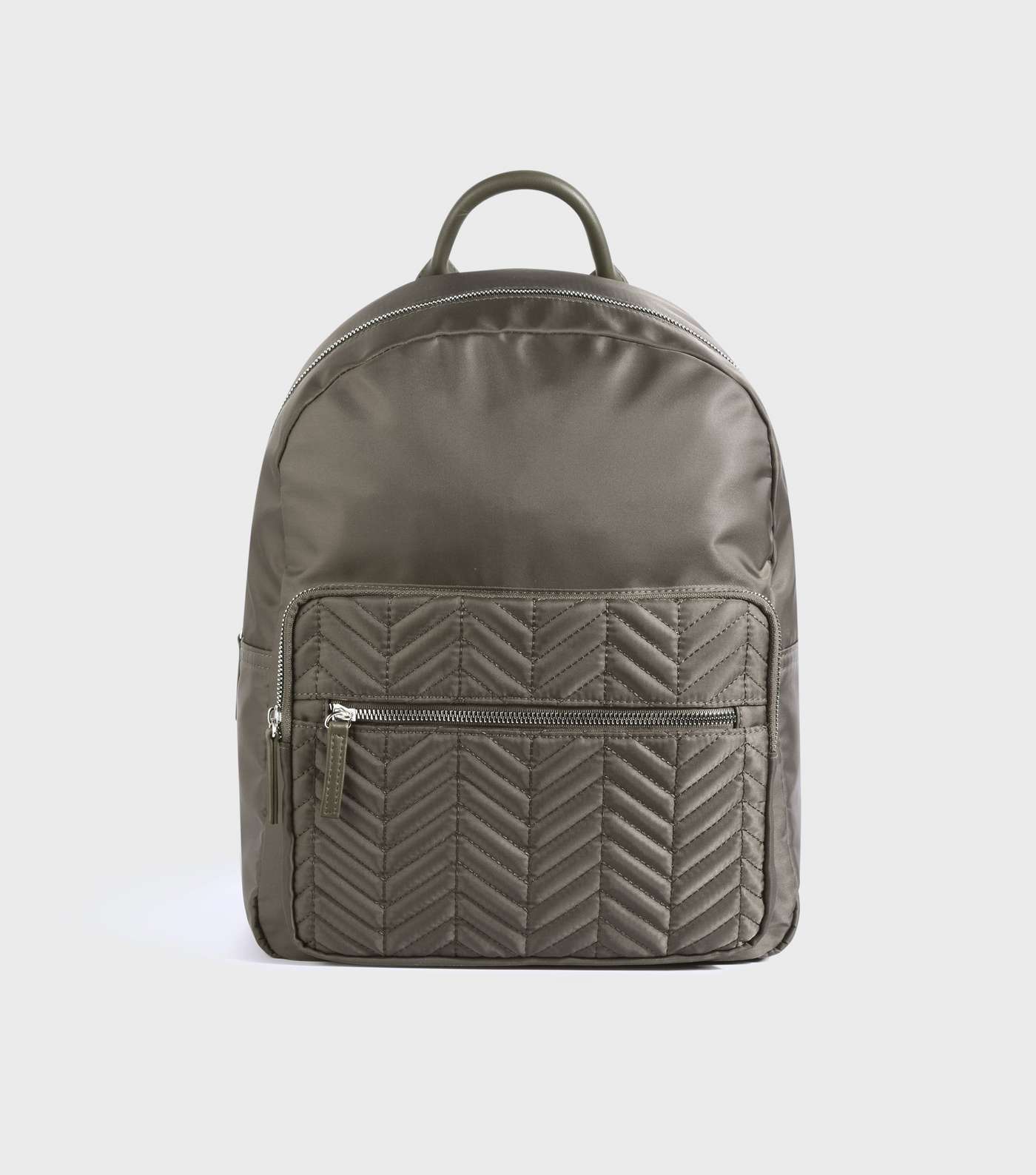 Khaki Quilted Backpack