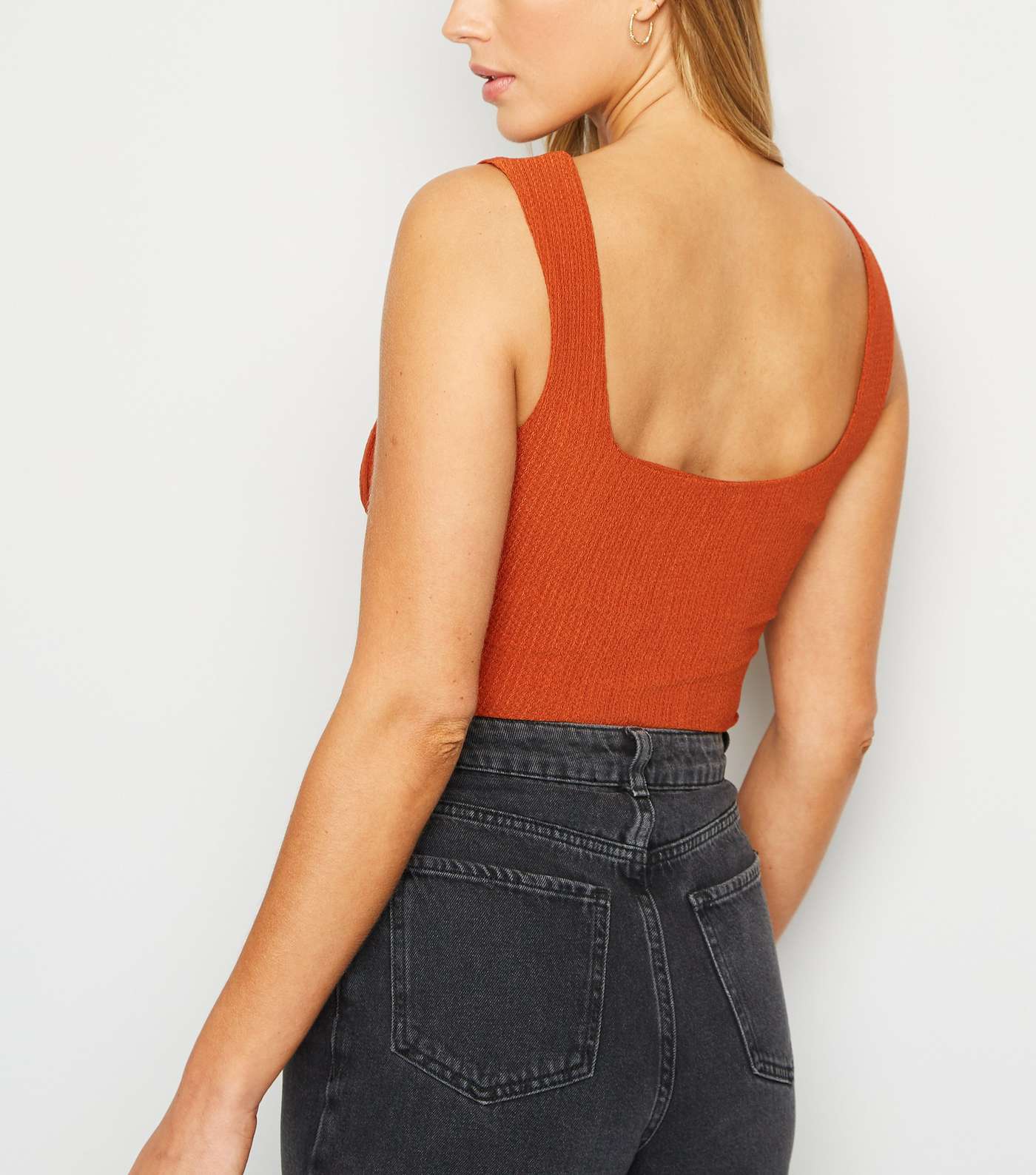 Rust Textured Ruched Bodysuit Image 3