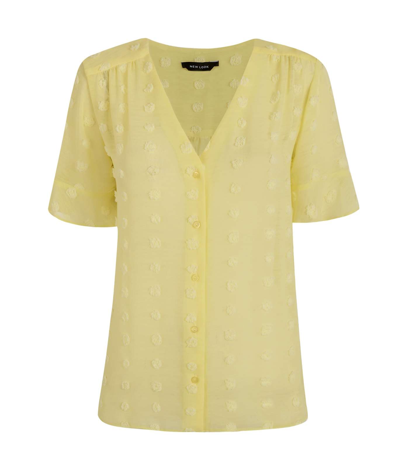 Pale Yellow Chiffon Spot Shirt 