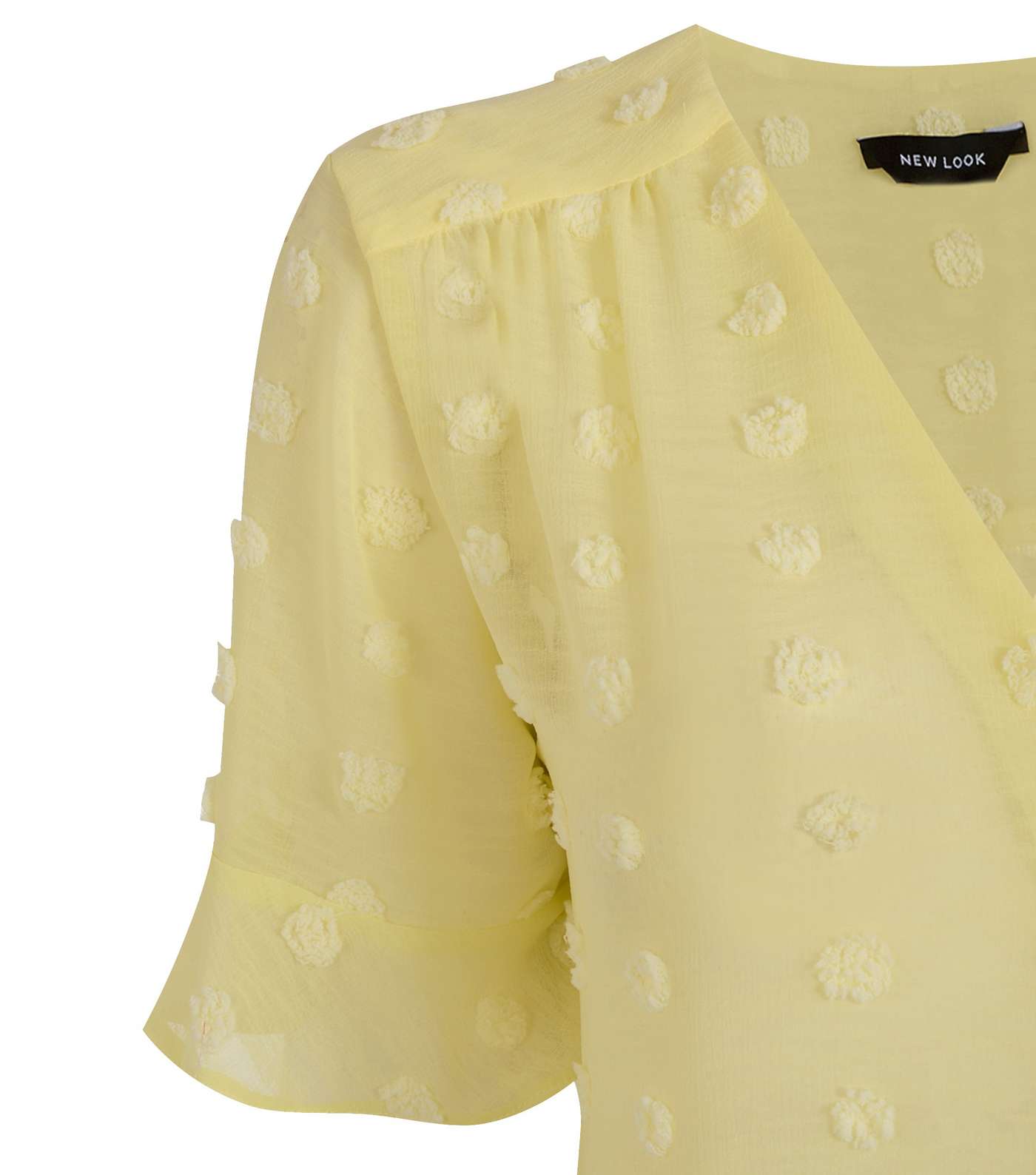 Pale Yellow Chiffon Spot Shirt  Image 3