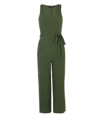 khaki jersey jumpsuit