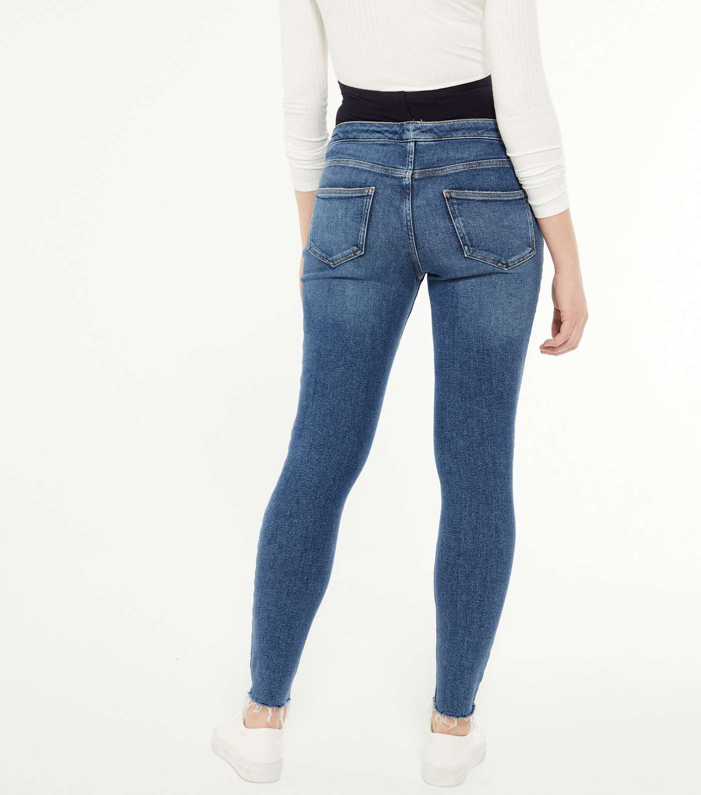 Maternity Blue Ripped Over Bump Jenna Skinny Jeans Image 2