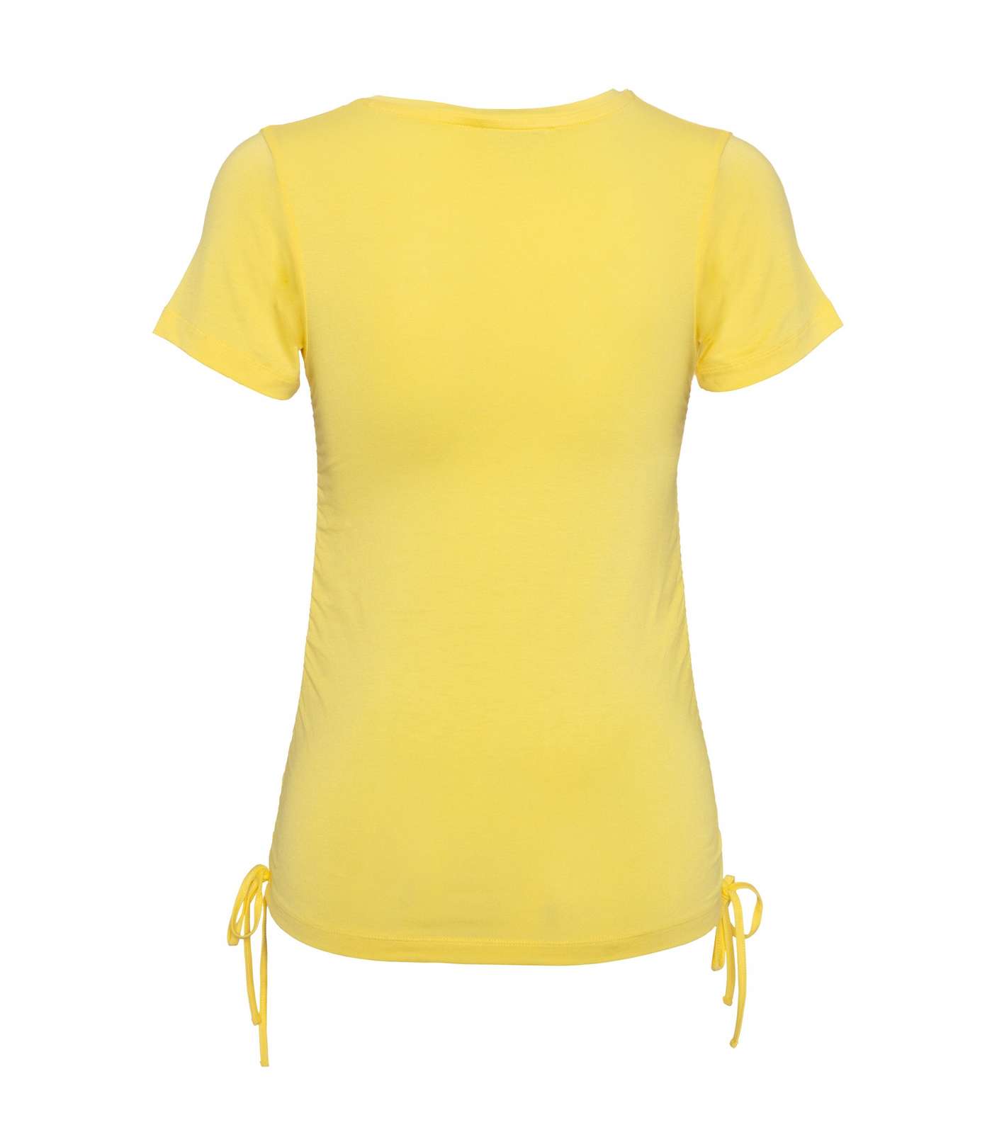 Pale Yellow Ruched Tie Side T-Shirt Image 2