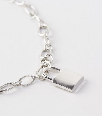 chunky padlock chain necklace