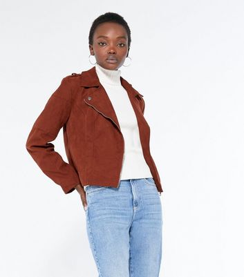 rust suede moto jacket