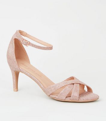 glitter rose gold sandals