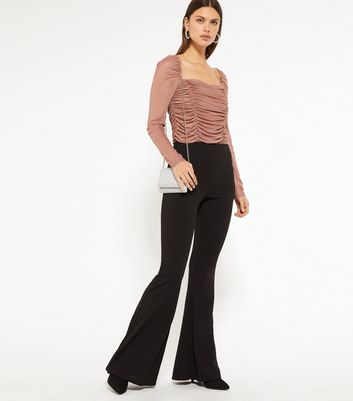 black flared trousers new look