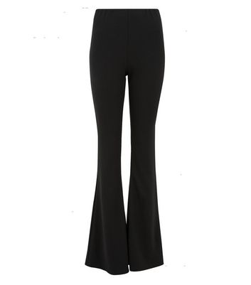 black flared joggers
