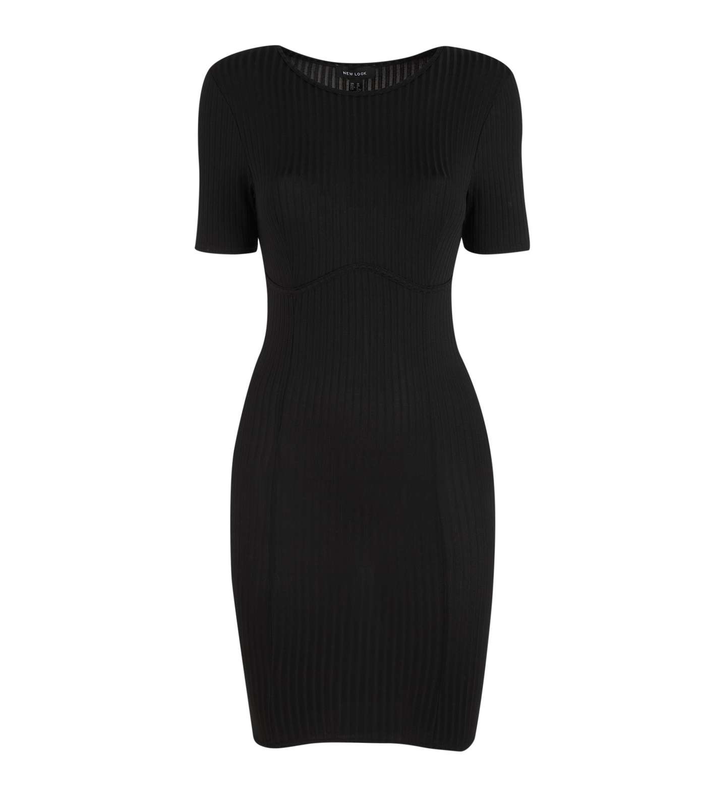 Black Ribbed Mini Dress Image 5