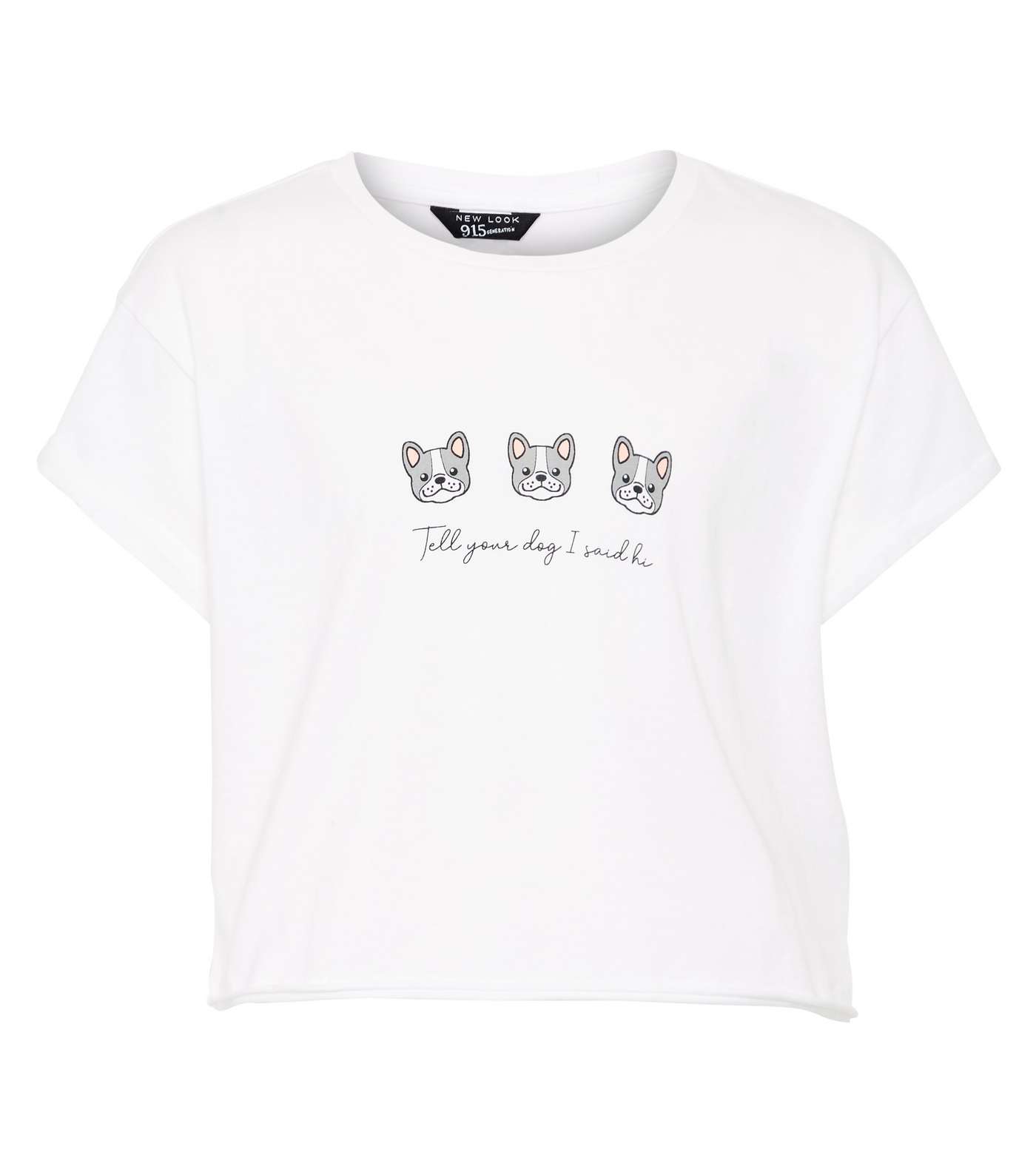 Girls White Dog Slogan T-Shirt Image 4