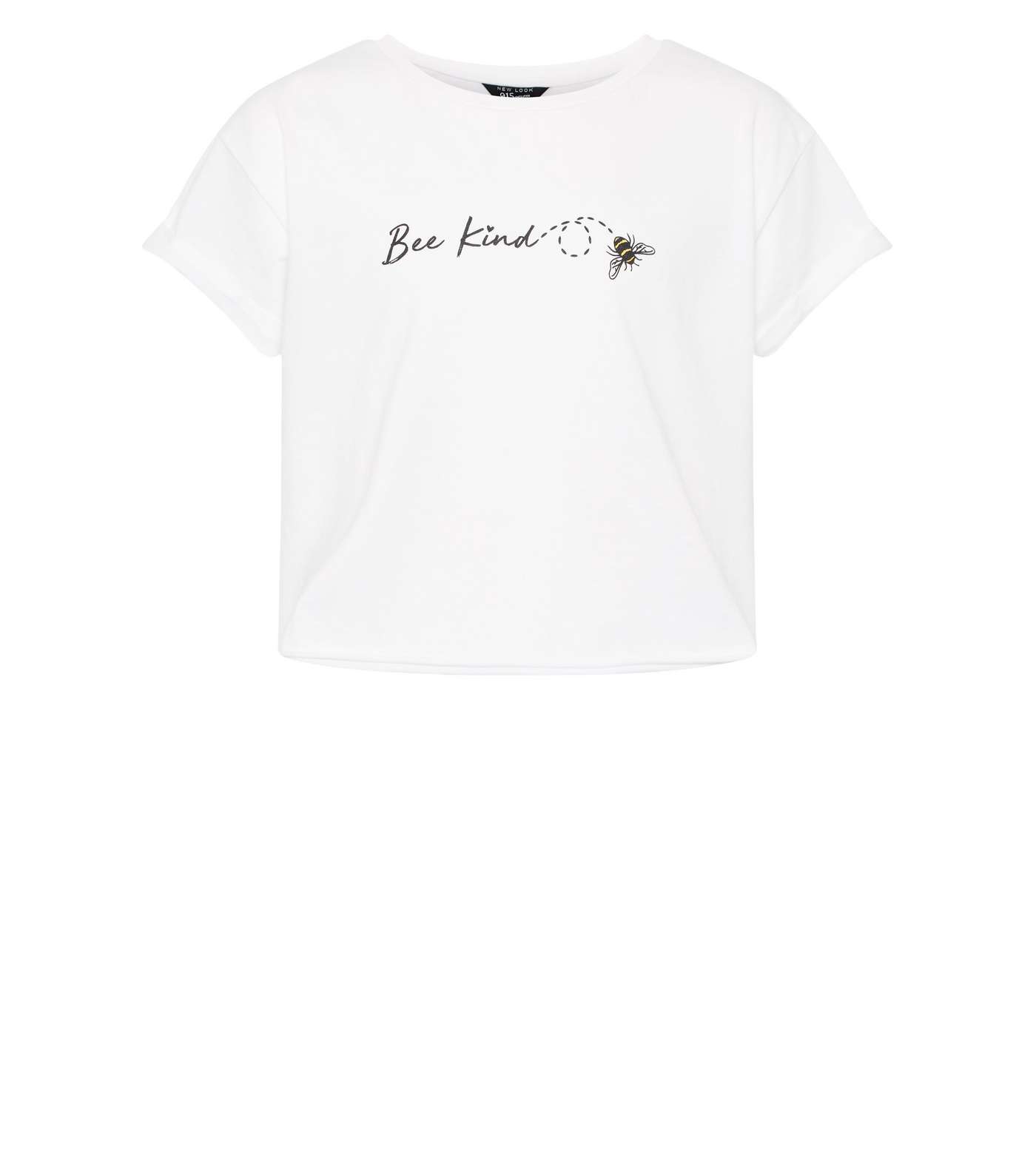 Girls White Bee Kind Slogan Boxy T-Shirt Image 4