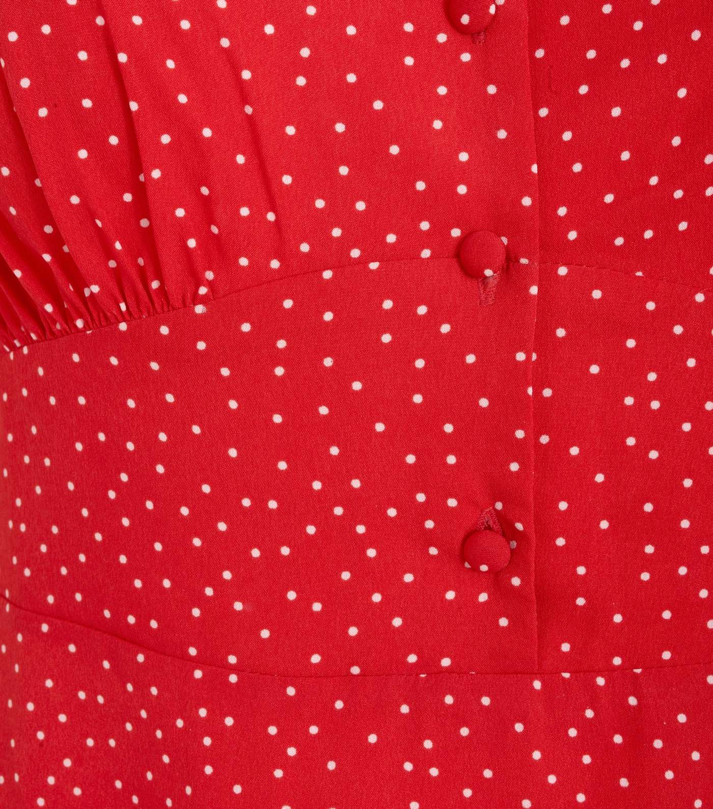Red Spot Button Front Tea Dress  Image 3
