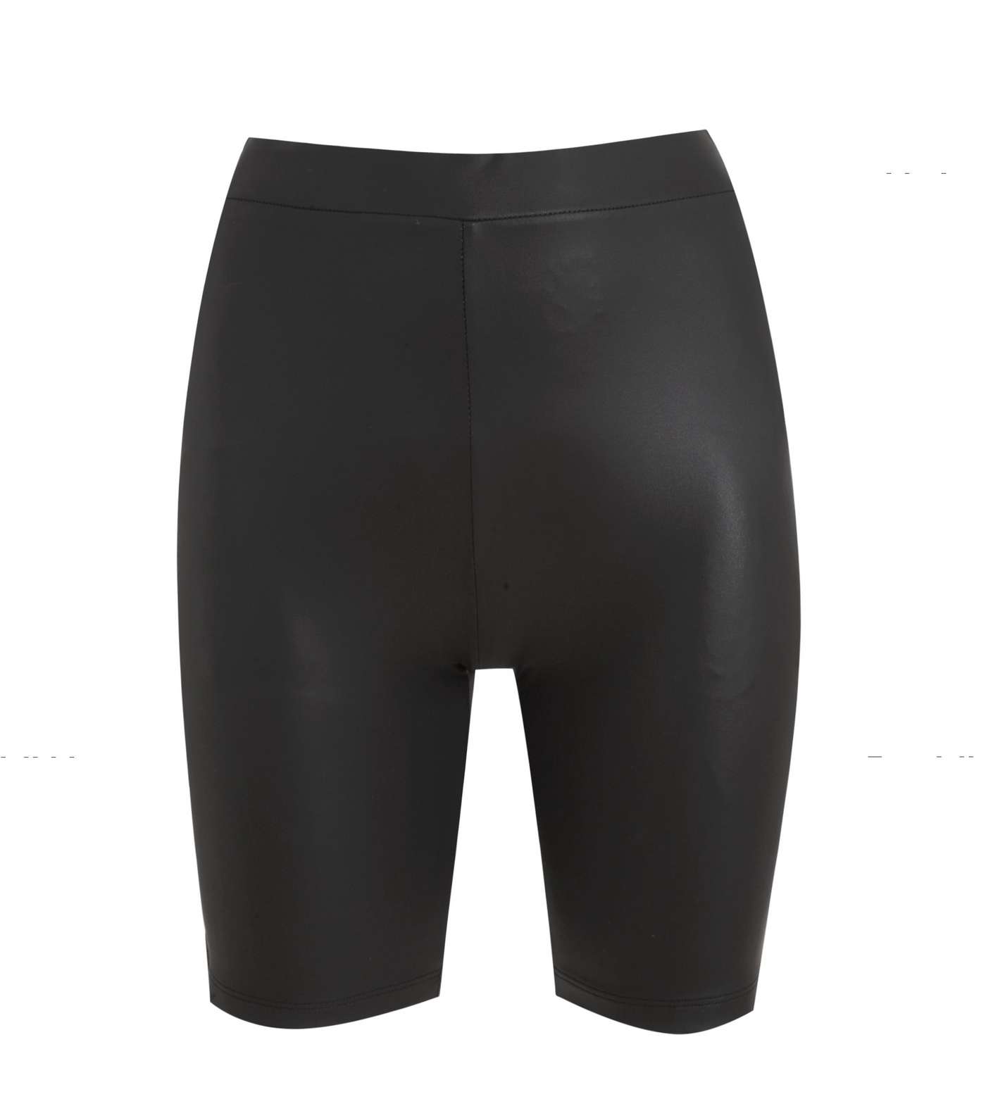 Black Leather-Look Cycling Shorts  Image 5