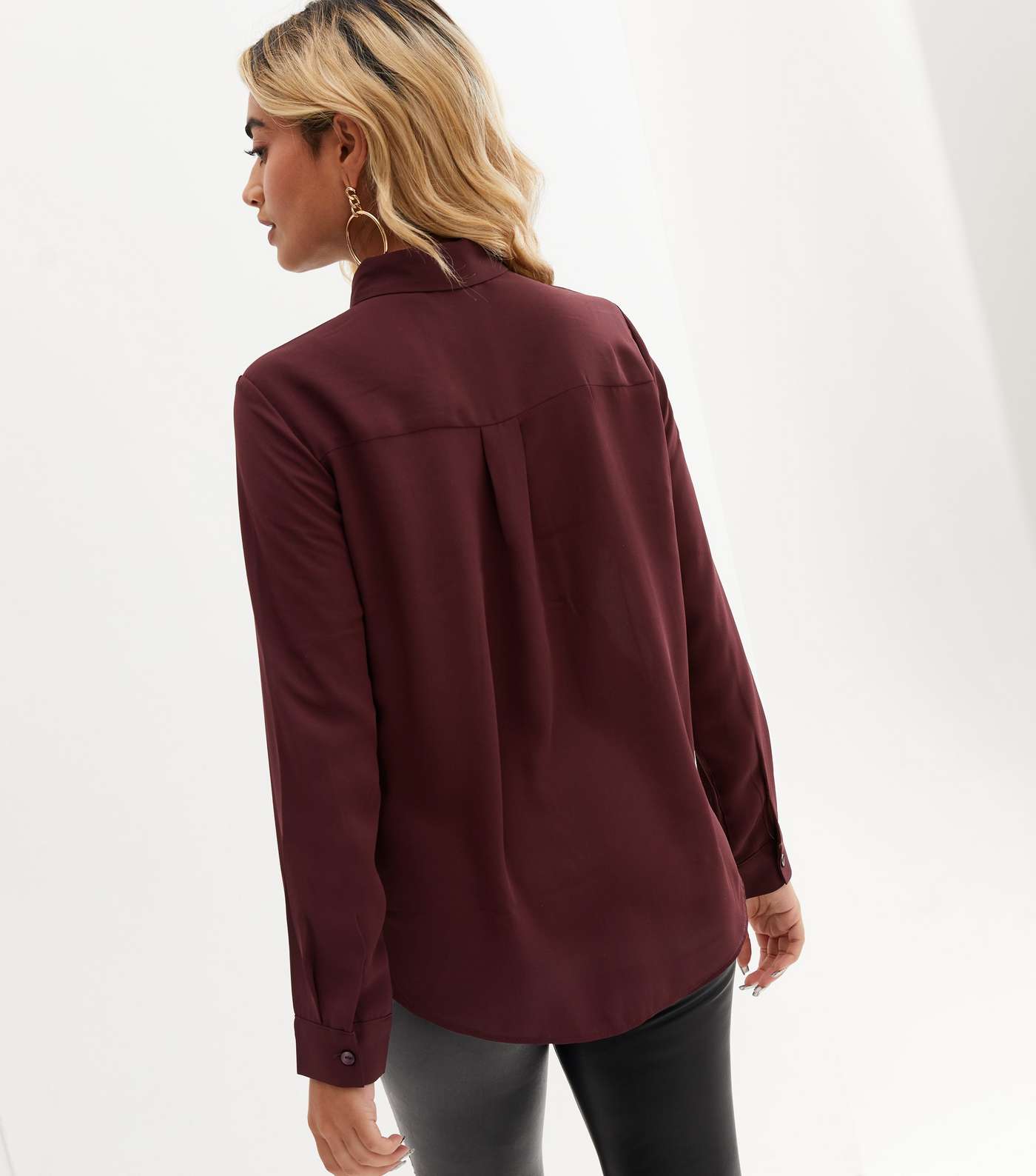 Petite Burgundy Long Sleeve Shirt Image 4