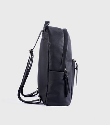 black zip backpack