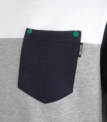 Image of Only & Sons Light Grey Colour Block Sweatshirt New Look
