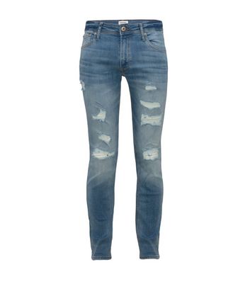 ripped blue skinny jeans mens