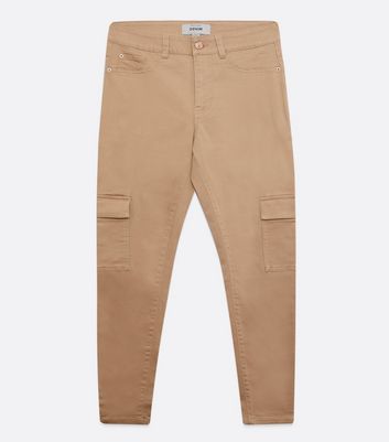 Camel Denim High Waist Super Skinny Cargo Trousers | New Look